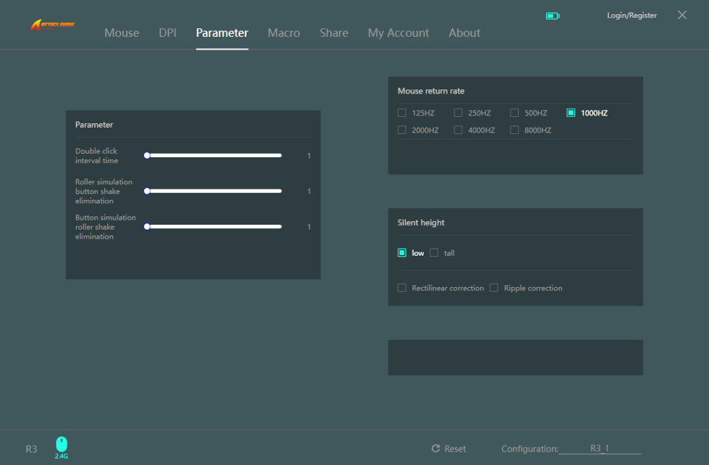 Attack Shark R3 software - additional settings